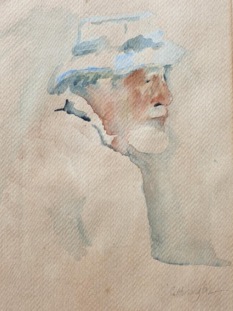 "Ted's Friend" watercolour, collection of the artist