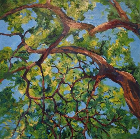"Branch Lace," oil on canvas, 16x61 cm, 24x24 inches, private collection, Washington DC, USA
