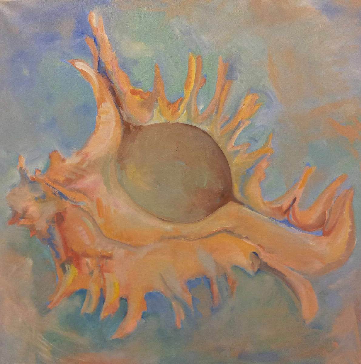 "Kent's Conch" oil on canvas, 2x2 ft, 61x61 cm