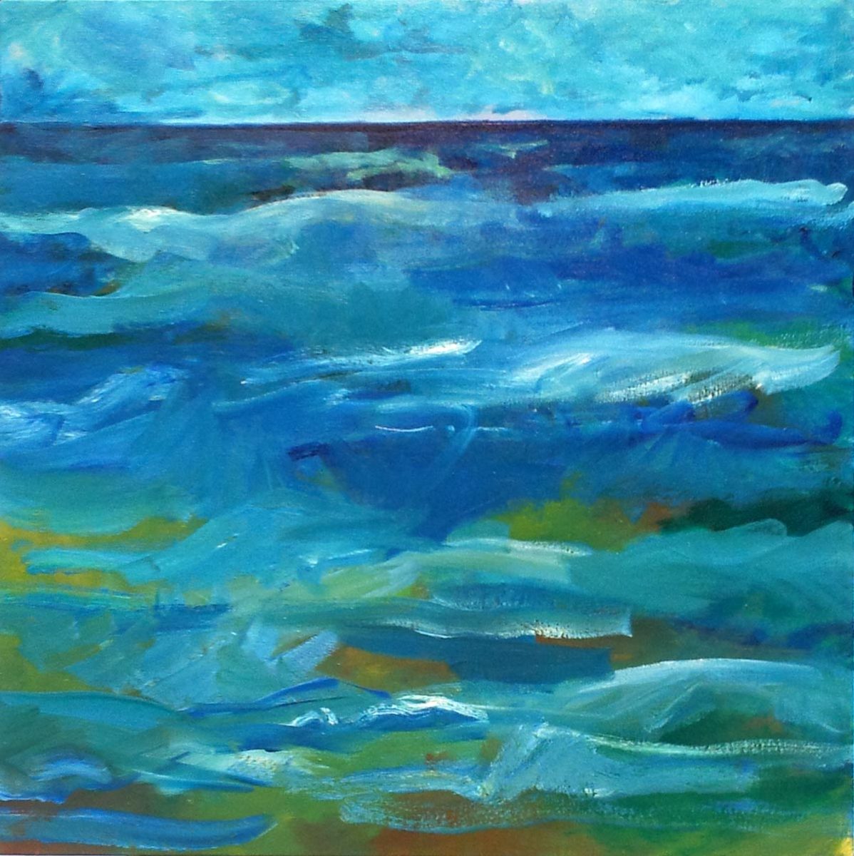 "Ocean Deep" oil on canvas, 2x2 ft, 61x61 cm; private collection, Virginia, USA