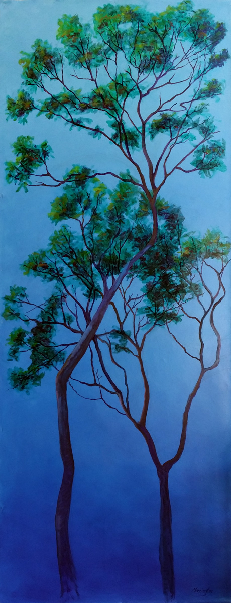 "l'Heure Bleue" oil on linen, 168 x 67 cm, 66x26 inches (framed), private collection, Sydney, Australia
