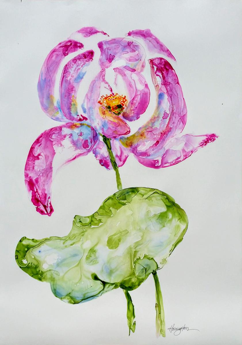 "Lotus" Archival Inks on Yupo paper on panel, 89x64 cm [private collection, Sydney, Australia)