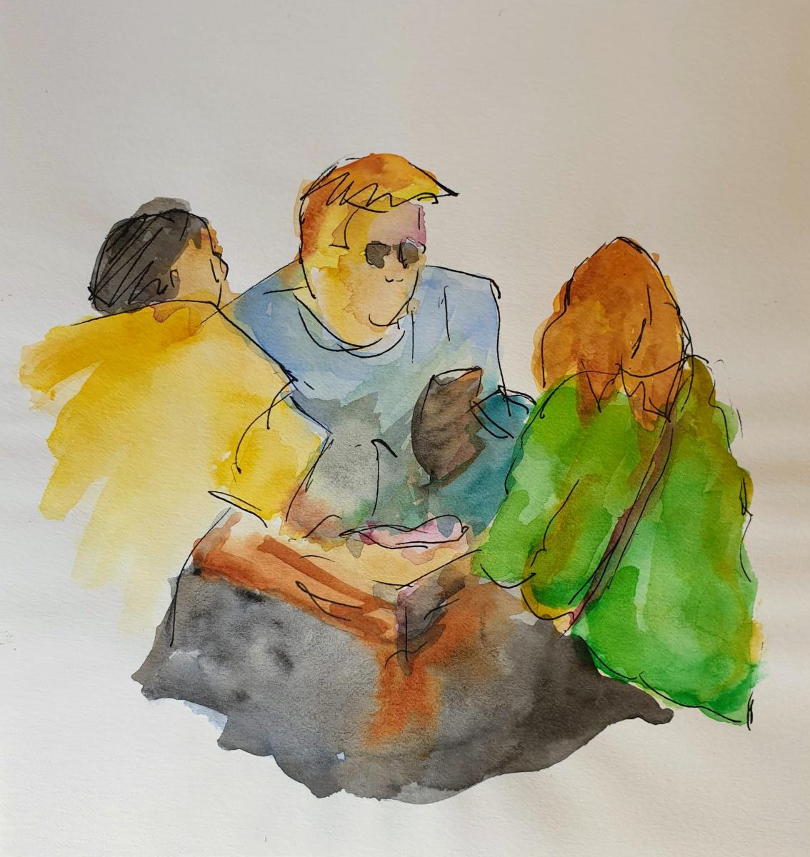 "Three at Table" Ireland; available in studio