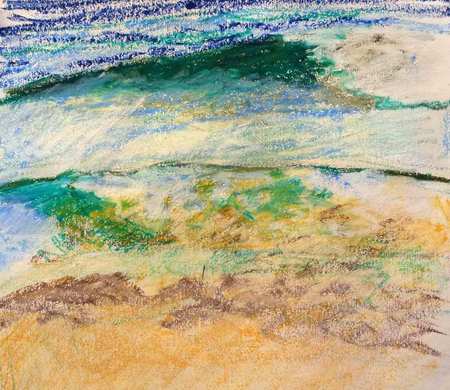 "Wave Sketch #1" aquarelle sticks on paper, collection of artist