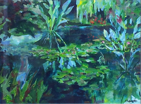 "Giverny Green" acryllic, 18x24 inches, 46x61 cm, [private collection, Sydney, Australia]
