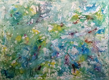 "It's All Happening in the Sea" 90x120 cm, 36x48 inches, collection of the artist