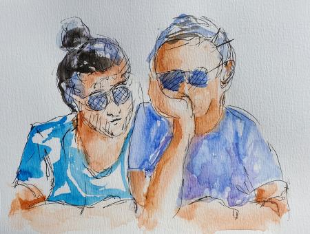 "Two in Sunglasses" France; private collection, Canberra, Australia