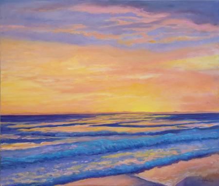 "Narrabeen Dawn Drama," oil on canvas, 80x90 cm, private collection, NSW, Australia